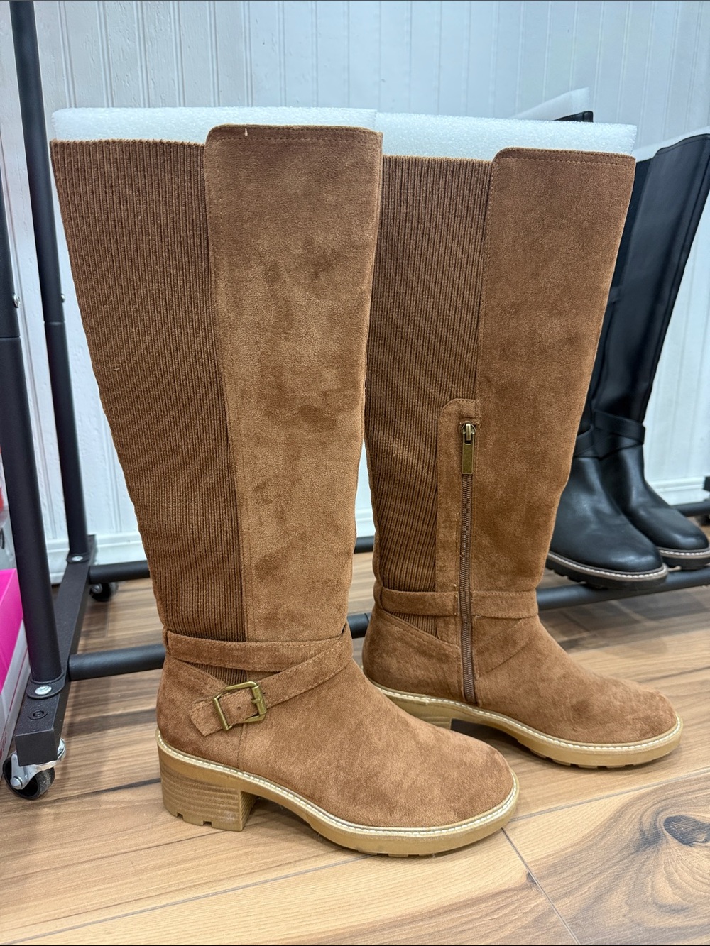 New Hey Girl by Corkys Women's Knee High Suede Boots in Brown - Chunky Heel